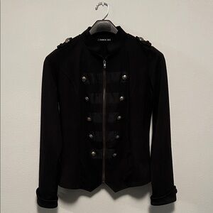 PattyBoutik Elegant Black Military Jacket